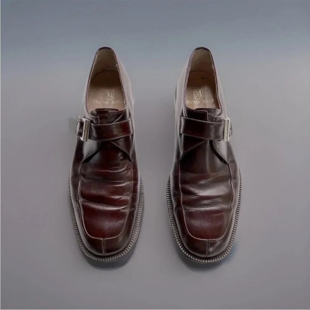 Bruno Magli Monk Strap Leather Dress Shoes 9.5